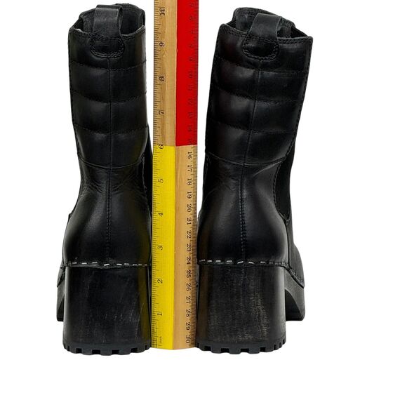 Mia Women's Justina Clog Boots Black Size 7 NEW Chunky Real Wood Sole Retro 90s - Picture 7 of 10